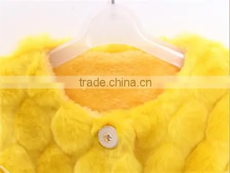 2015 Child Clothes For Little Girl wholesale children's boutique rabbit fur gilet