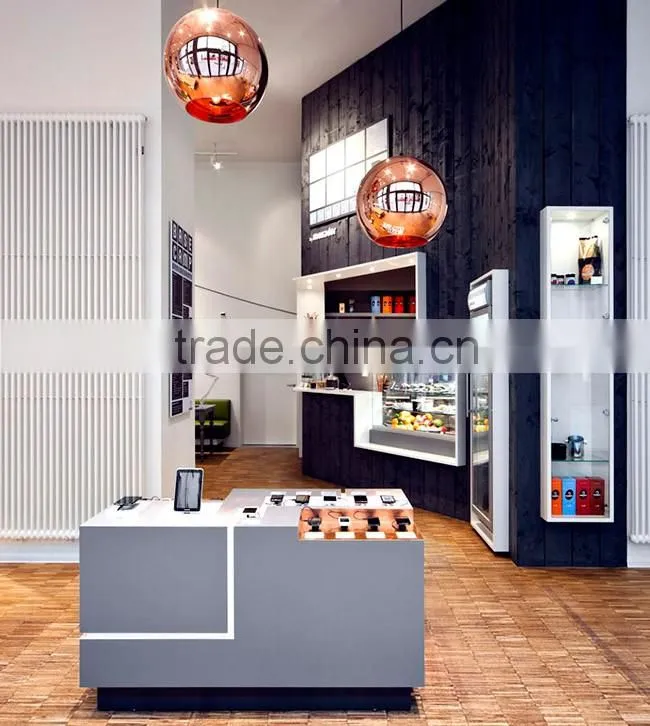 Guangzhou Facotry Provide Simple Wood Mobile Shop Counter Design