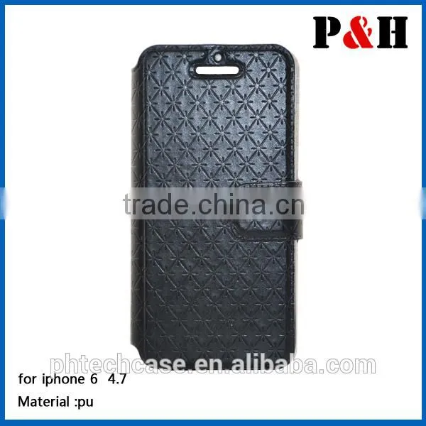 2015 Hot sell wallet flip leather case for apple iphone 6