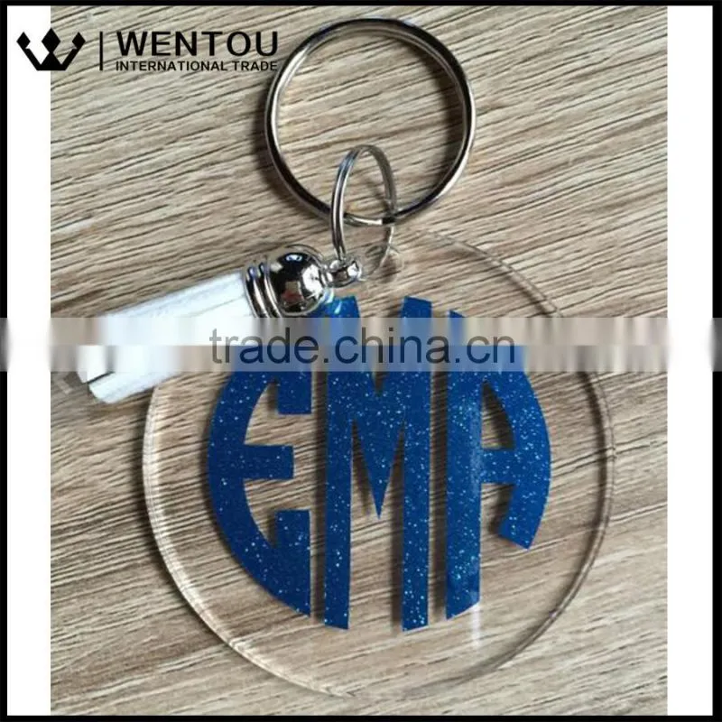 Fashion Monogram Tassel Keychain