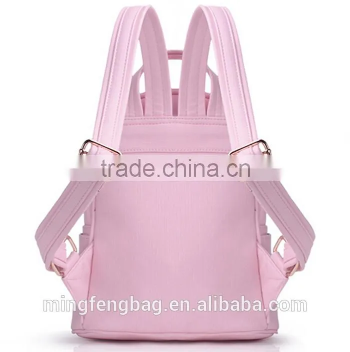High Quality PU Leather Pink Girl Backpack