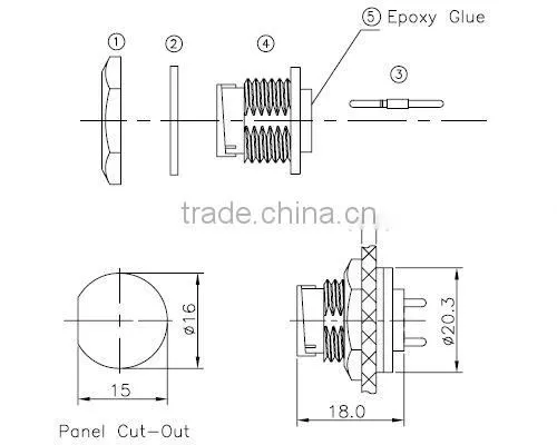 6 pin waterproof connector