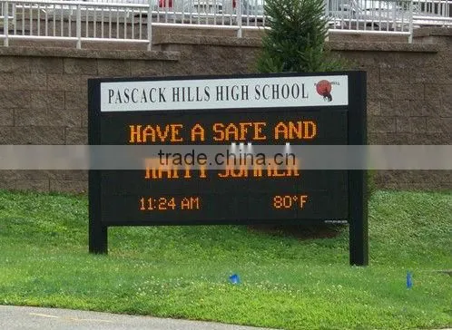 waterproof Semi-outdoor tri-color high brightness Led moving message display sign