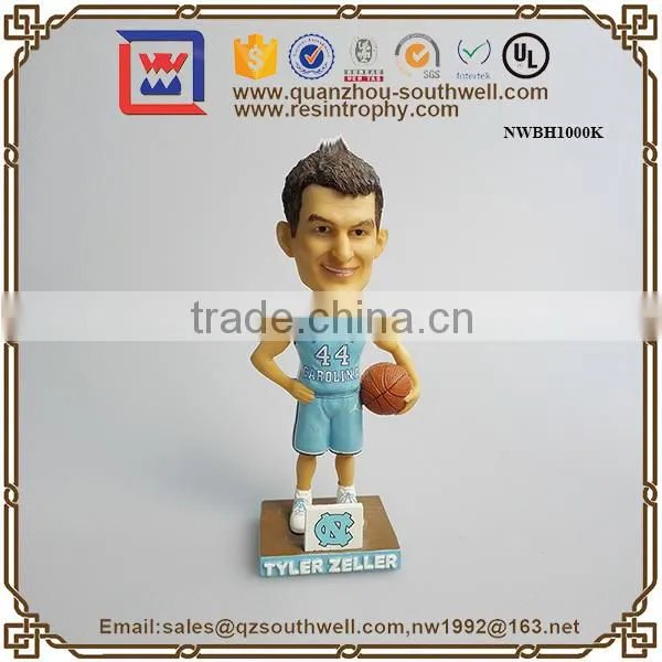 Polyresin Bobble-head Basketball Player Custom Made Pvc Bobblehead Dolls