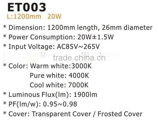 25W SMD3014 competitive price LED Tube light T8 2 year warranty with CE RoHS TUV ETL T8 LED Tube light