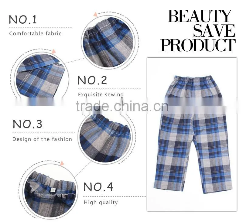 fine yarn dye plaid kids cotton pajama set