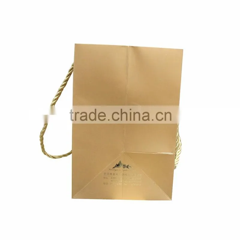 Golden square bottom decoration handmade paper bag