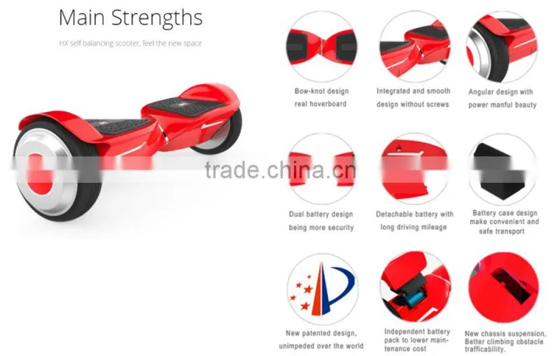 Battery is moveable 2 wheeler hoverboard electric hoverboard ul2272 Pink color self balancing scooter wholesale