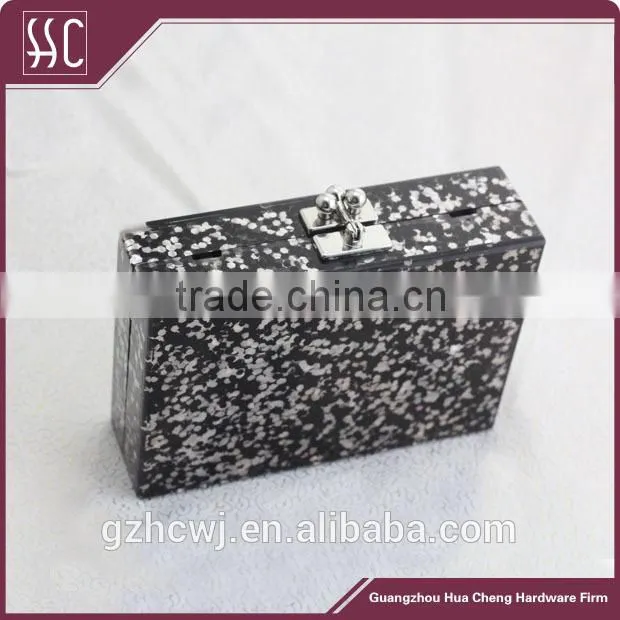 Guangzhou newest acrylic makeup box/clutch,acrylic clutch bag