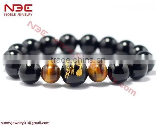 2011 new designs agate bracelet with dragon design black color