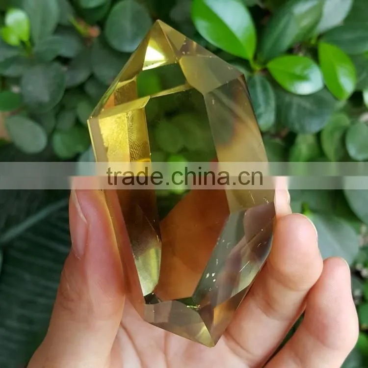 Top Quality!!! Natural Citrine Quartz Crystal Point Double Points Citrine Wand