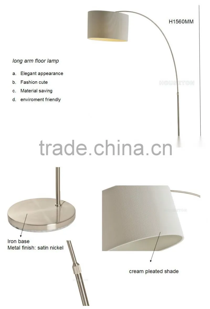 Modern hotel decoration fabric lampshade arc floor lamp,hotel decoration fabric lampshade arc floor lamp,arc floor lamp F1031