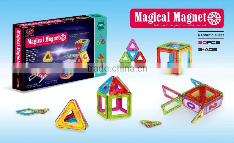 20pcs matched magnetic construction building block enlighten puzzles 3D etucational toys