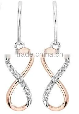 Valentines 925 Sterling Silver Double Infinity Love Pendant Necklace Jewelry
