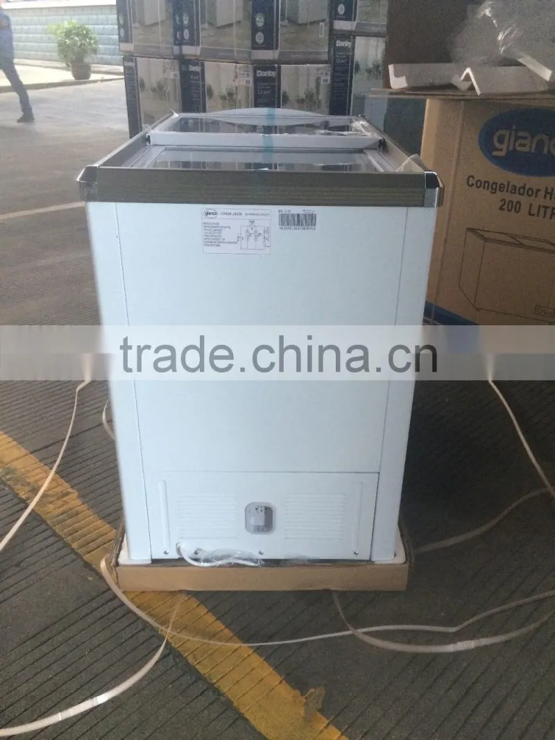 Top loading freezer flat glass oem freezer made in china wholesales
