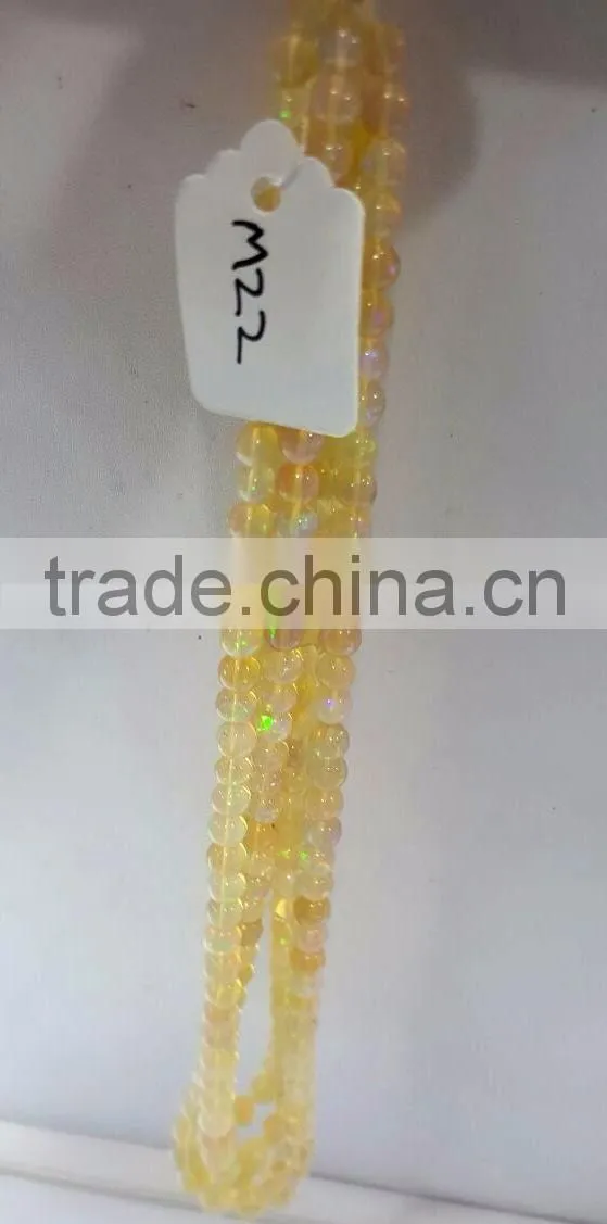 #MZZ Round Plain Top Quality Beads Strand Ethiopian Opal