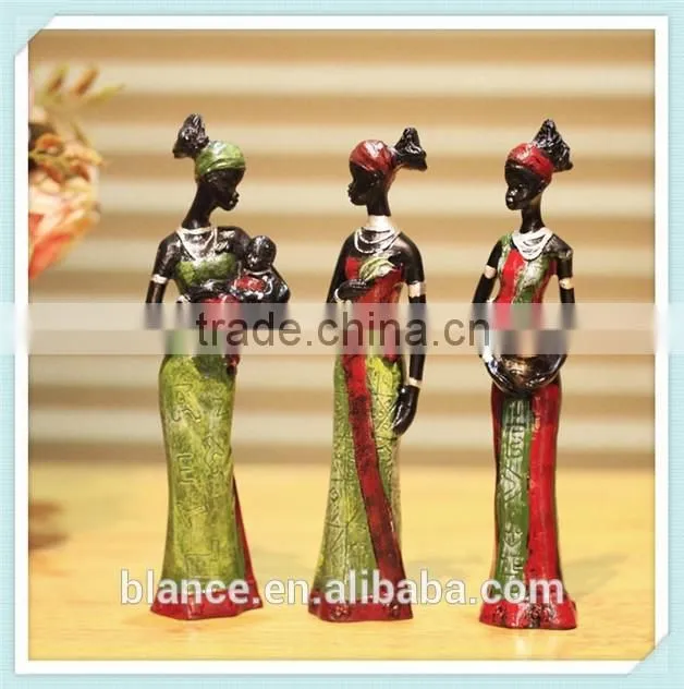 Creative women sculpture Africa little girl figurine