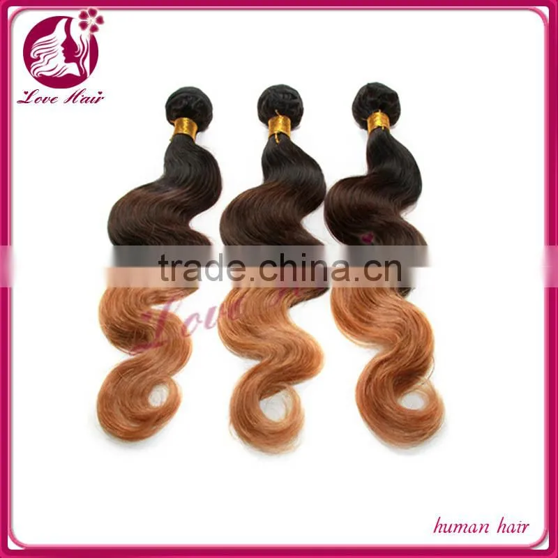 New fashion cheap ombre hair extension 3 tone color ombre hair