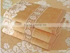 High quality cotton terry towel with lace hly