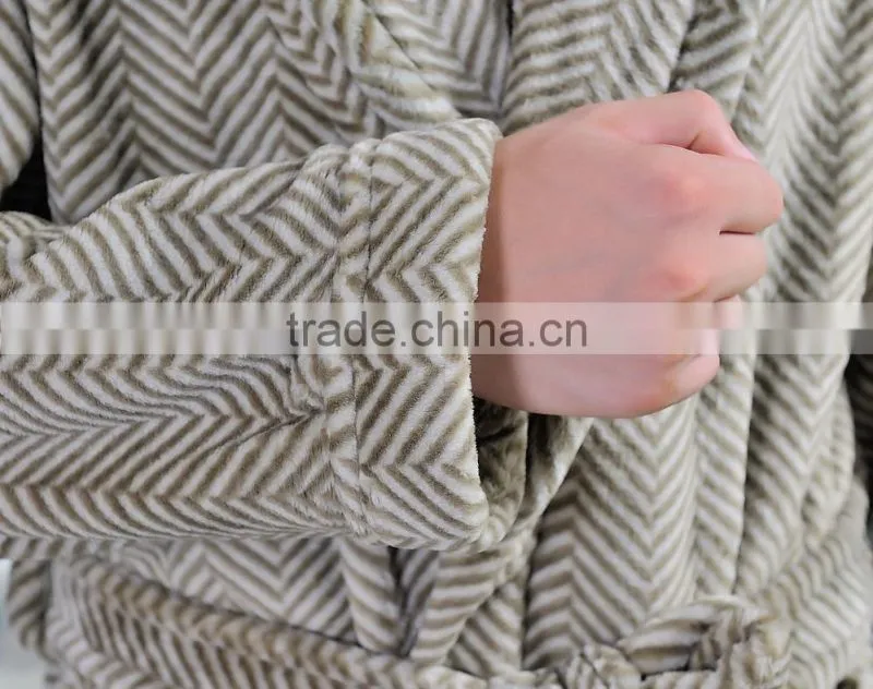 100% Polyester Print Bathrobe For Men