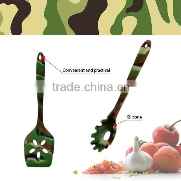 Silicone Cooking Utensil Set With Camouflage Color Of Kitchen Tools