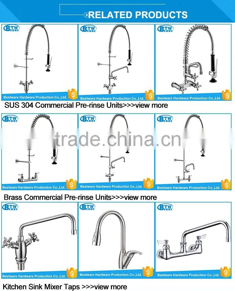 wholesale custom wall mounted commercial pre-rinse stainles steel industrial kitchen sink faucet