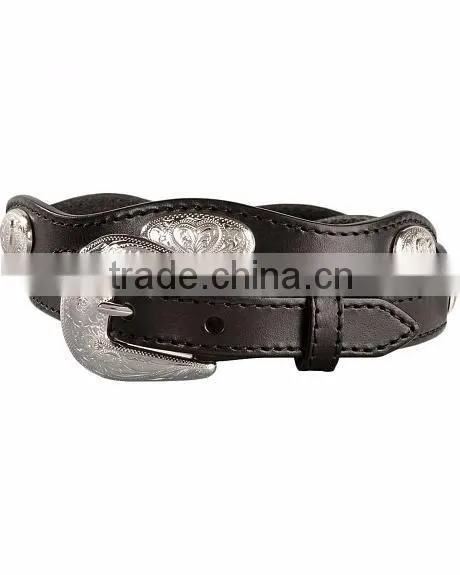 Western Women's Belt Fancy Heart Conchos Scalloped Belt