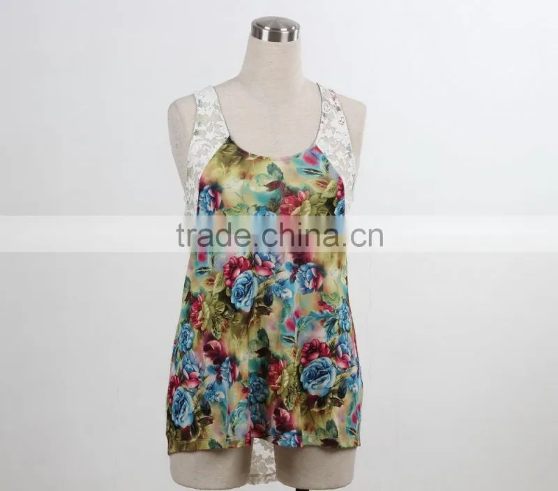 F5S15061 Women Print Vest Fitness