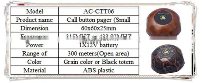 2015 Crazy Selling coffee shop casino restaurant call waiter Waiter caller wireless service call bell system