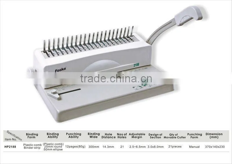 Plastic Comb book binding machine
