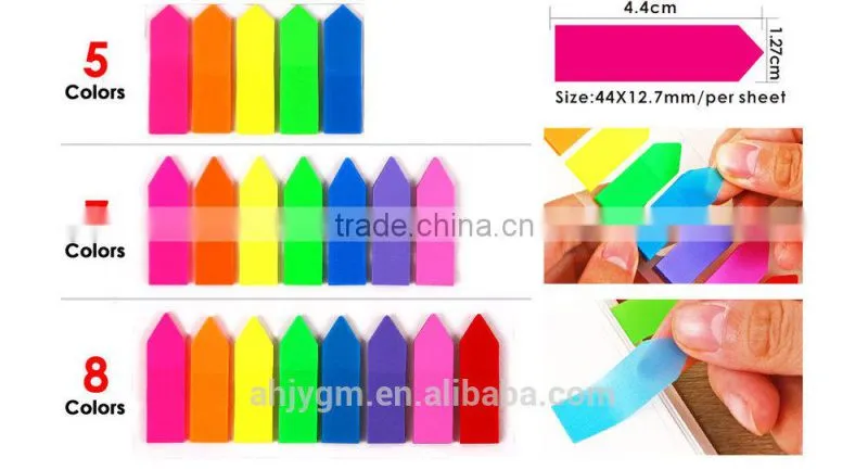 Boat Shape PET Film Color Adhesive Index Marker/Sticky Notes
