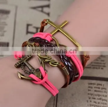 Woven fashion wrap love bracelet