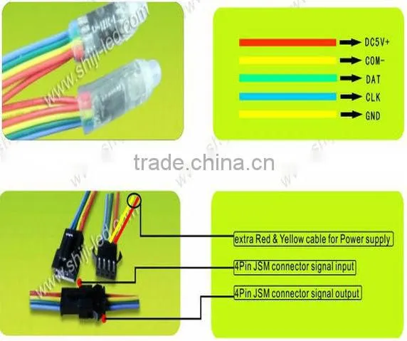 Professional waterproof IP66 full color ws2801 DC5V LED pixel light