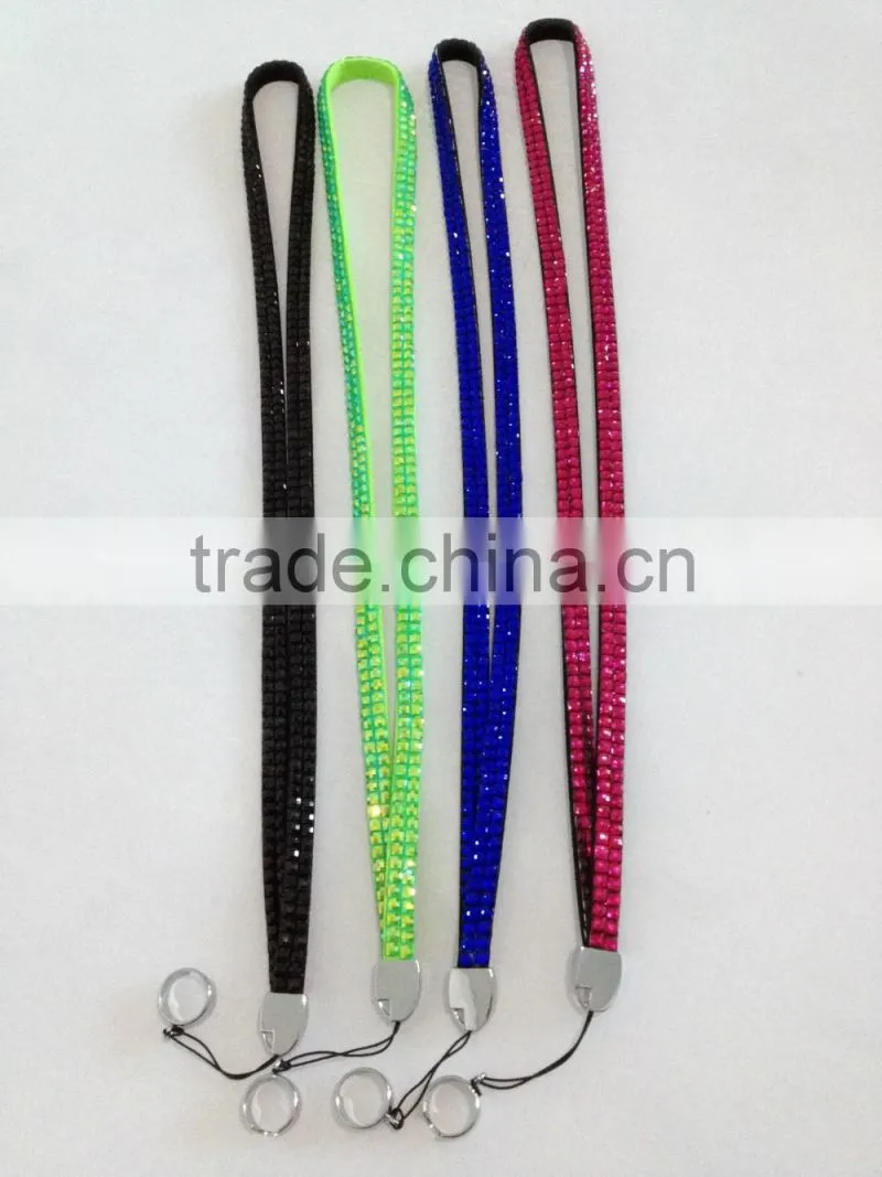 2016 Hottest a riot of colour rhinestone lanyard custom fashion rhinestone lanyard NO MOQ