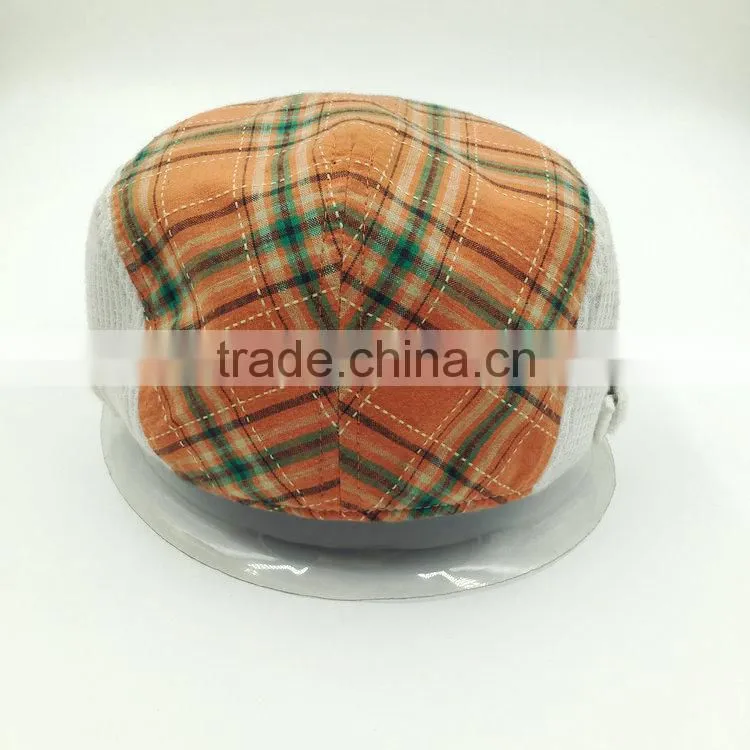 Customized high quality checked cotton ivy cap wholesale