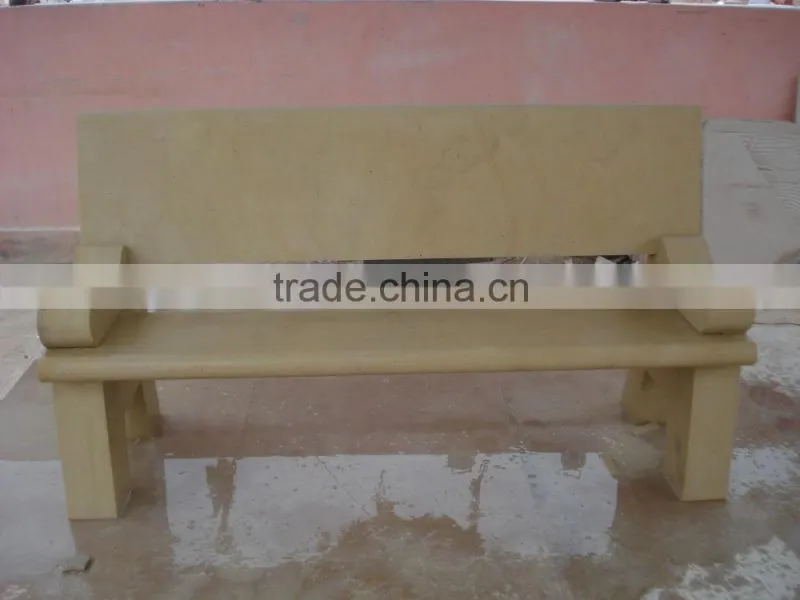 rustic curved sandstone marble bench