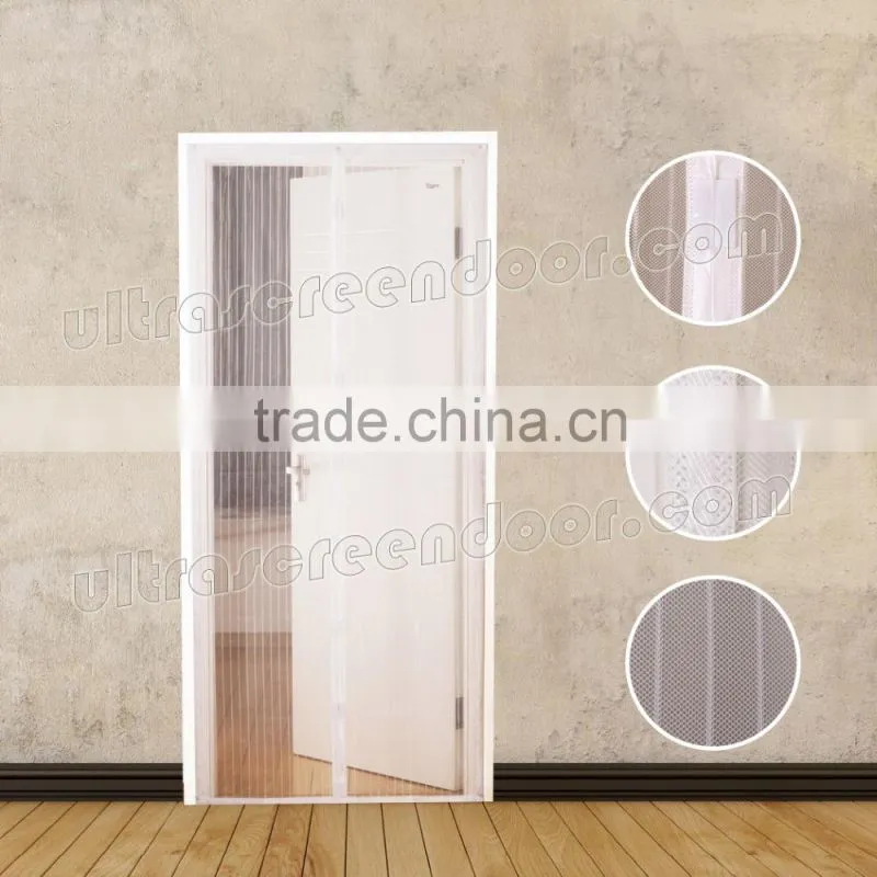 White Color Magnetic Curtain Screen Door