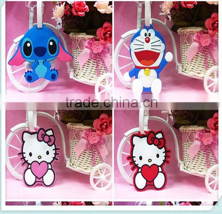 Hogift 2015 new cartoon soft PVC luggage tag/promotion luggage tag/custom luggage tag