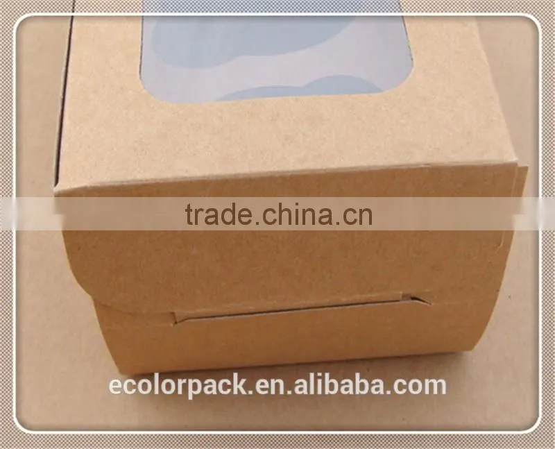 Food grade 12 pcs kraft paper cake box with inner tray