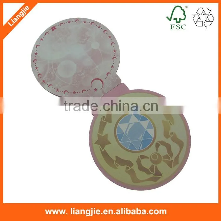 round shape memo pad,cmyk round memo pad,die cut memo pad