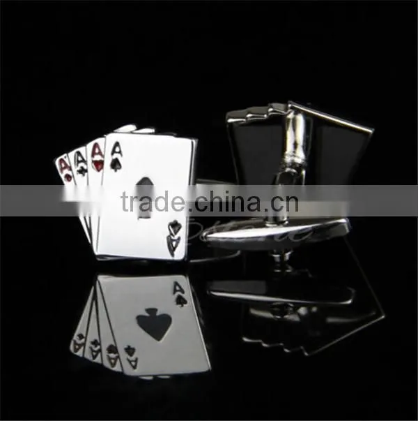 vintage stainless steel poker new men's silver cuff links