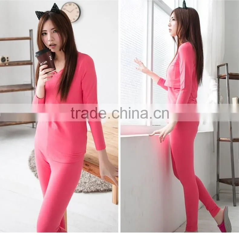 Winter long sleeve V-neck Nursing Sleepwear for Pregnant Women