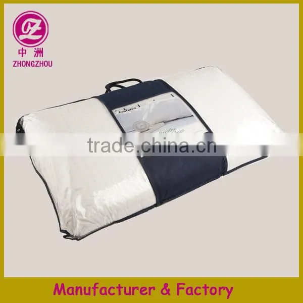 custom printed pvc clear pillow plastic bag with zipper guangzhou manufacturer