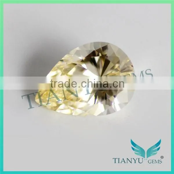 Wholesale add Facts Synthetic Gemstone L-Yellow Pear Cut CZ gems