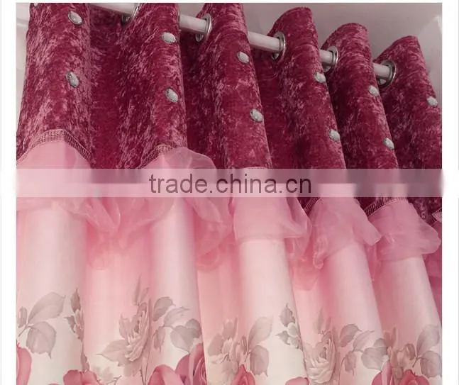 2015 hot sale printed designed No. 08 window curtains, made- up black out fabric in home or hotel