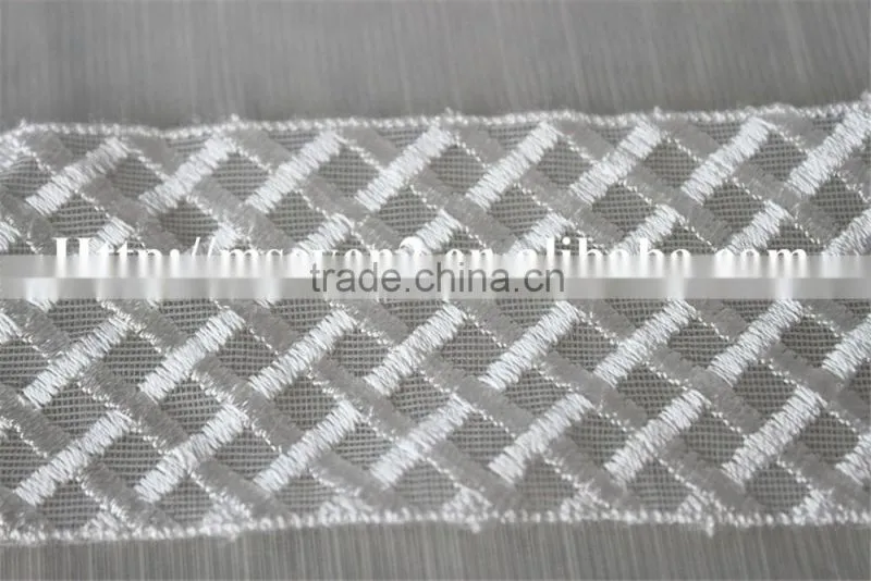high quality white 100% polyester lace trim guipure lace for hat