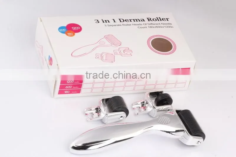 NL-DRS301S 3 in 1 derma roller mesoroller with 3 replaceable roller heads (CE)