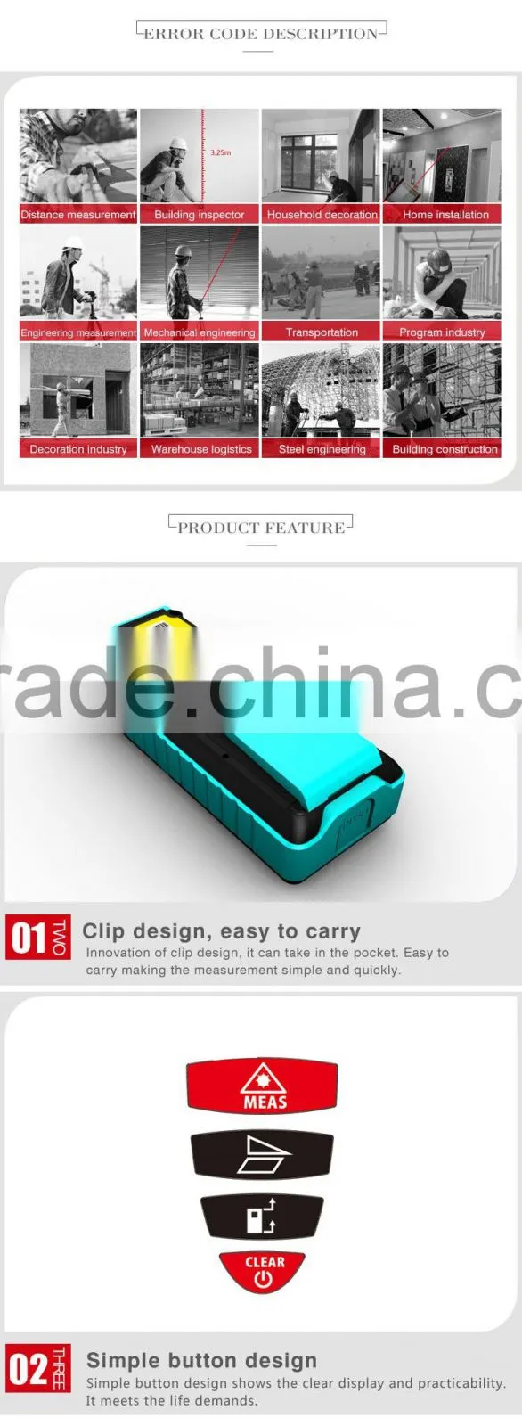 D8 40M Waterproof Hot Sell Digital Laser Measuring Distance Laser Range finder