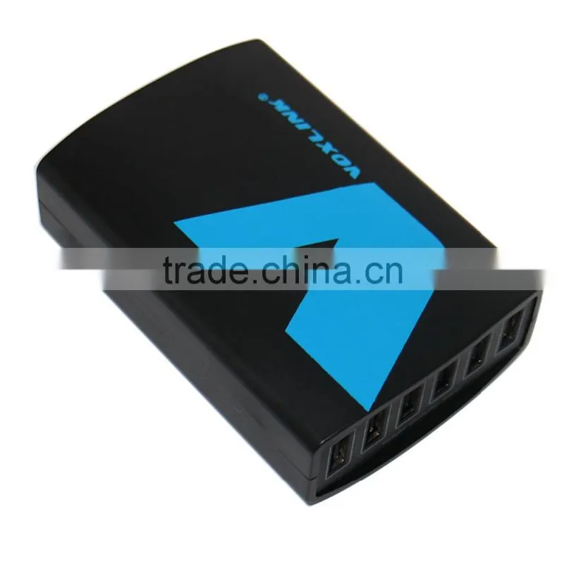 VOXLINK 5V 10A 50W 6-Port USB car Charger Travel Intelligent Detect Charging Adapter
