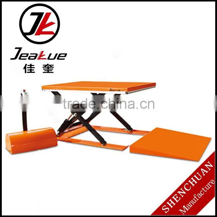 2016 new 1000kg load capacity immovable hydraulic low height scissor lift table